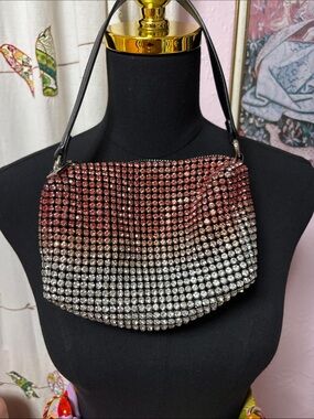 Expressions Pink-to-Silver Crystal Ombre Wristlet
